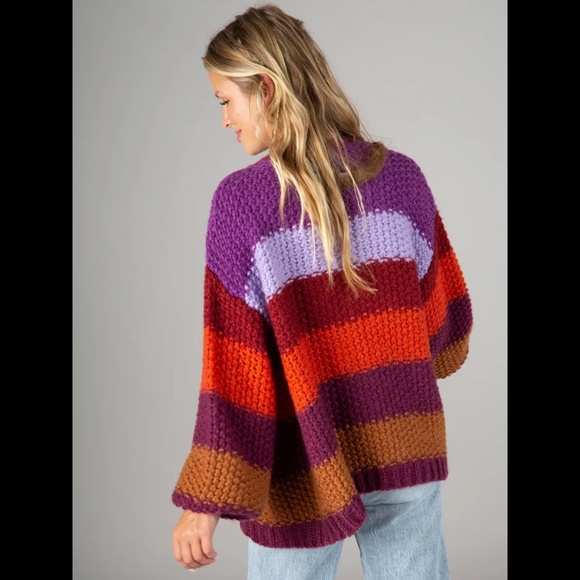 Natural Life Oversized Striped Cardigan Sweater - Picture 2 of 16